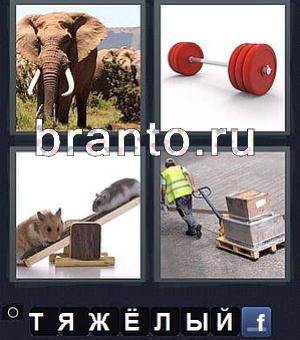 Ответ игры 4 фотки 1 слово: на фото слон, штанга, мыши (хомяки), человек (рабочий) тянет груз