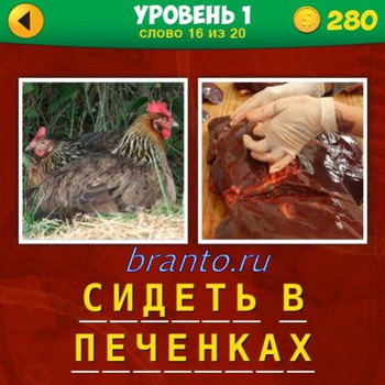 Все ответы онлайн игры 2 фото 1 фраза, 1 уровень 16 вопрос: курица, разделывают печень