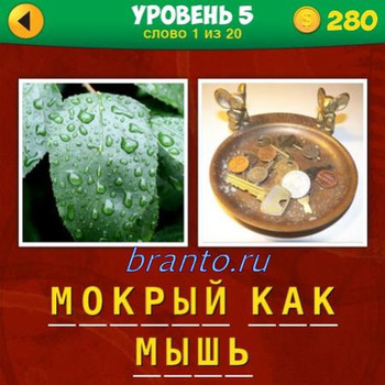 2 фото 1 фраза игра ответы на 5-й уровень, вопрос 1: мокрый лист, ключ с монетами на тарелке