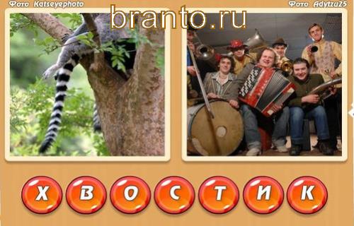 відповіді на ігру Два слова в одном, ответы на Уровень 313: хвост, группа