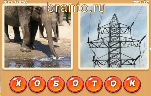 отгадки на игру Два слова в одном Уровень 329: хобот, ток