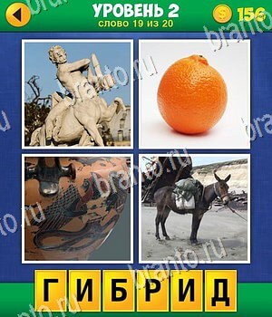 4 фото одно слово ответы, уровень 2 вопрос 19: статуя, апельсин, татуировка, осел