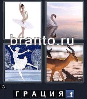 Все ответы к игре 4 фотки 1 слово android ios балерина, белый лебедь, девочка на коньках, олень, косуля 6 букв