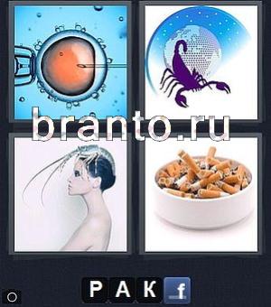 4 фотки 1 слово (Word) игра ответы, уровень 3: клетка, рак, девушка, пепельница с сигаретами