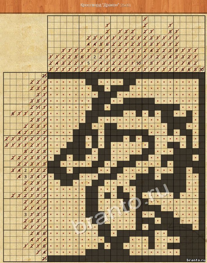 Японский кроссворд дракон