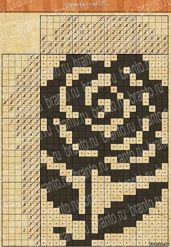 Газета японские кроссворды ответы. Ямабуси ответы на японские кроссворды роза. Роза японский кроссворд 20х30.