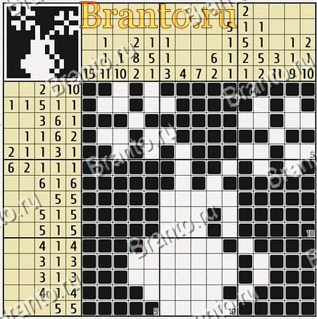 игра Японские кроссворды Катана решения 15х15 ЦВЕТЫ