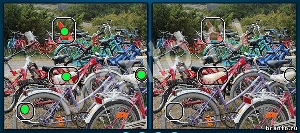 ответы на игру Найди отличия Одноклассники Уровень 1068 велосипеды