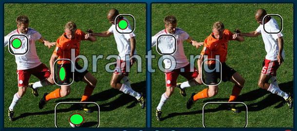 прохождение на игру Найдите отличия Уровень 1087 три футболиста