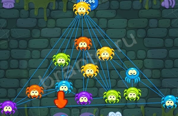 Паучки подсказки в контакте Уровень 89