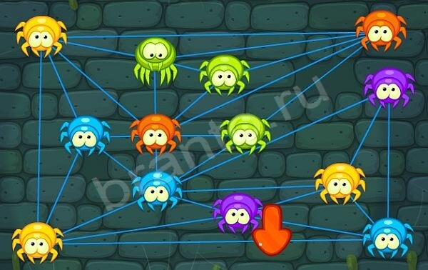 Паучки игра помощь Уровень 95