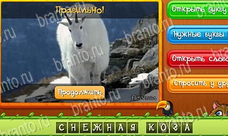 решебник на игру Угадай животных Уровень 62