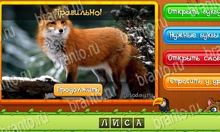 решебник на игру Угадай животных Уровень 112