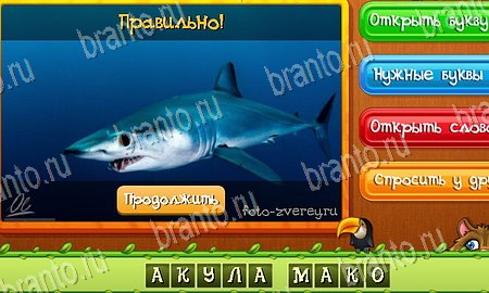 Помощь на игру ВК Угадай животных Уровень 130