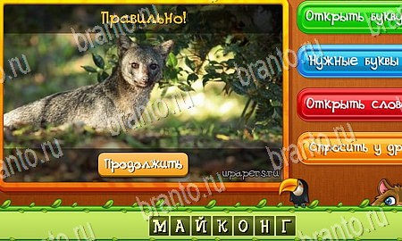 решебник на игру Угадай животных Уровень 272