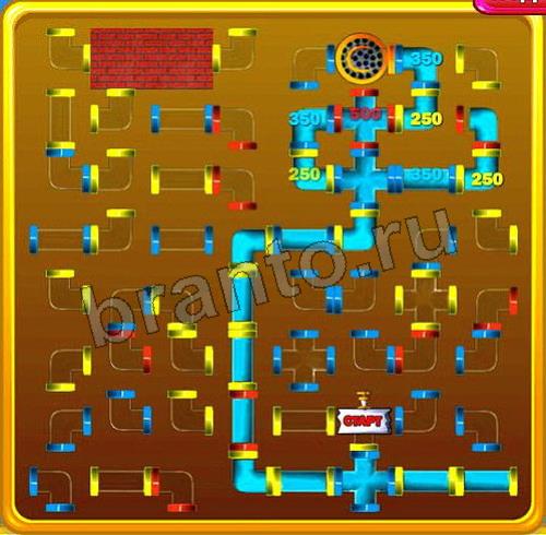 Водопроводчик игра помощь Уровень 105