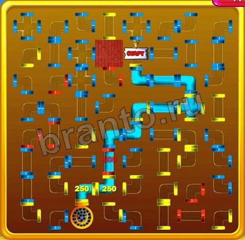 Игра Водопроводчик подсказки Уровень 108