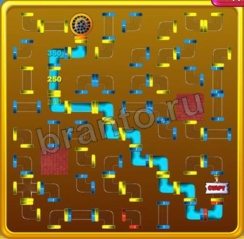 игра Водопроводчик помощь Уровень 109