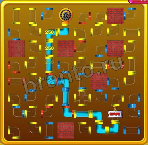 Игра Водопроводчик подсказки Уровень 118