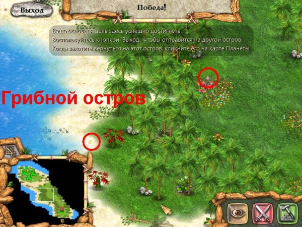 Племя тотема все сиреневые камни на грибном острове